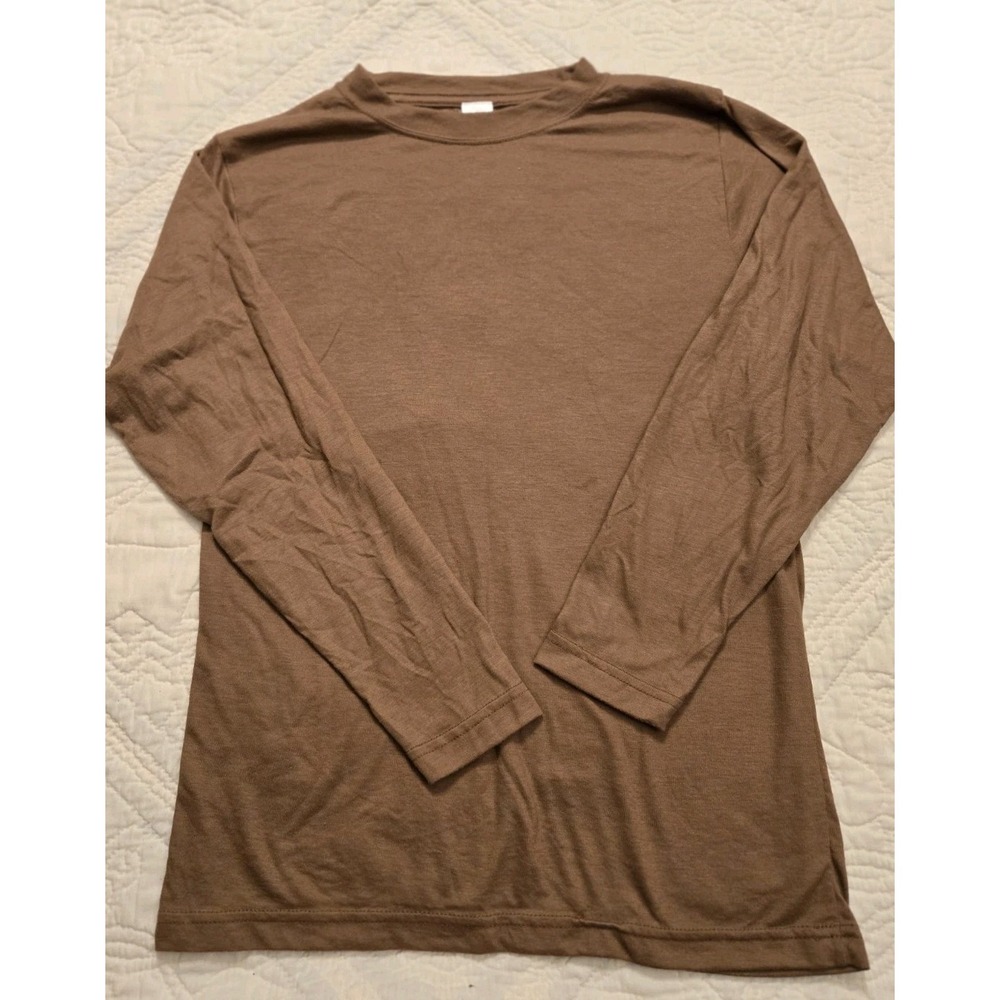 Men's "SWEAT IT OUT" Brown Crew Neck Moisture Wicking Coolmax LS T Shirt Israel